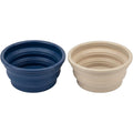 Lmnzk Shorefold Collapsible Silicone Pet Bowls 20 oz Navy Sand Set of 2 - Product view