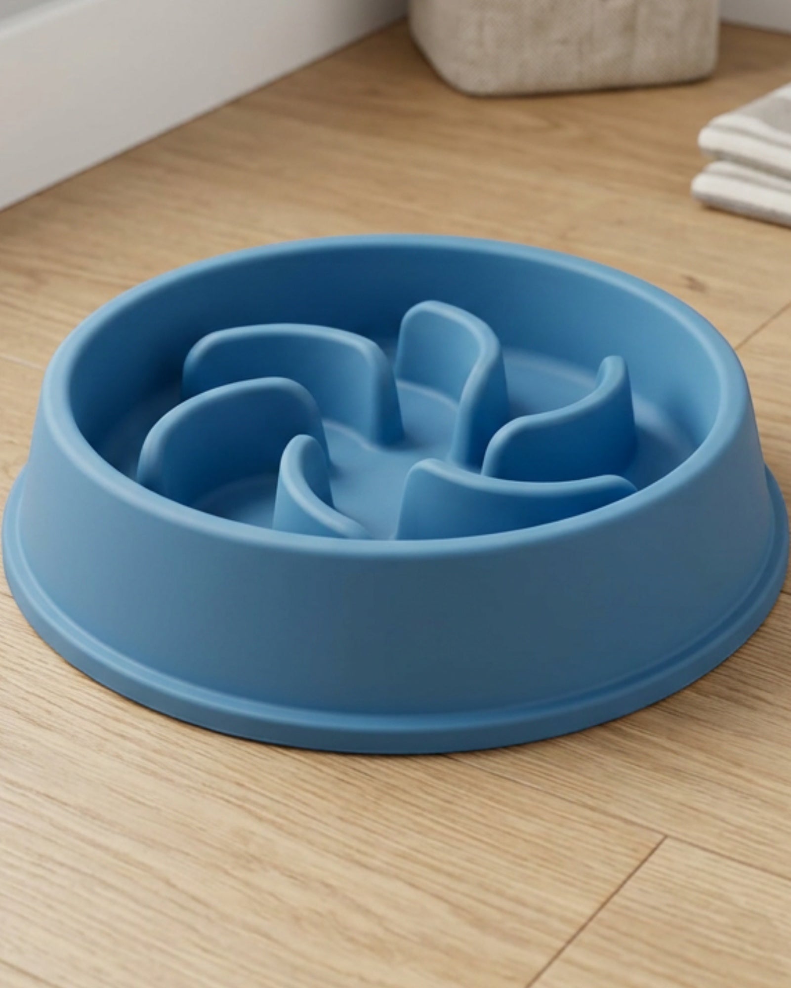 Lmnzk.shop Silicone Slow Feeder Pet Bowl 20 oz Blue - Lifestyle view
