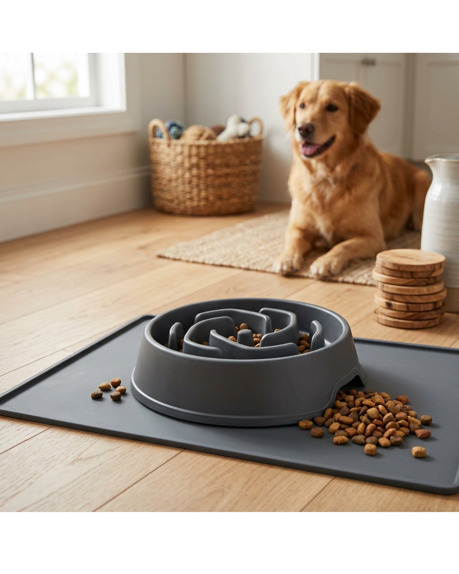 Lmnzk Slow Feeder Dog Bowl Charcoal 3 Cup