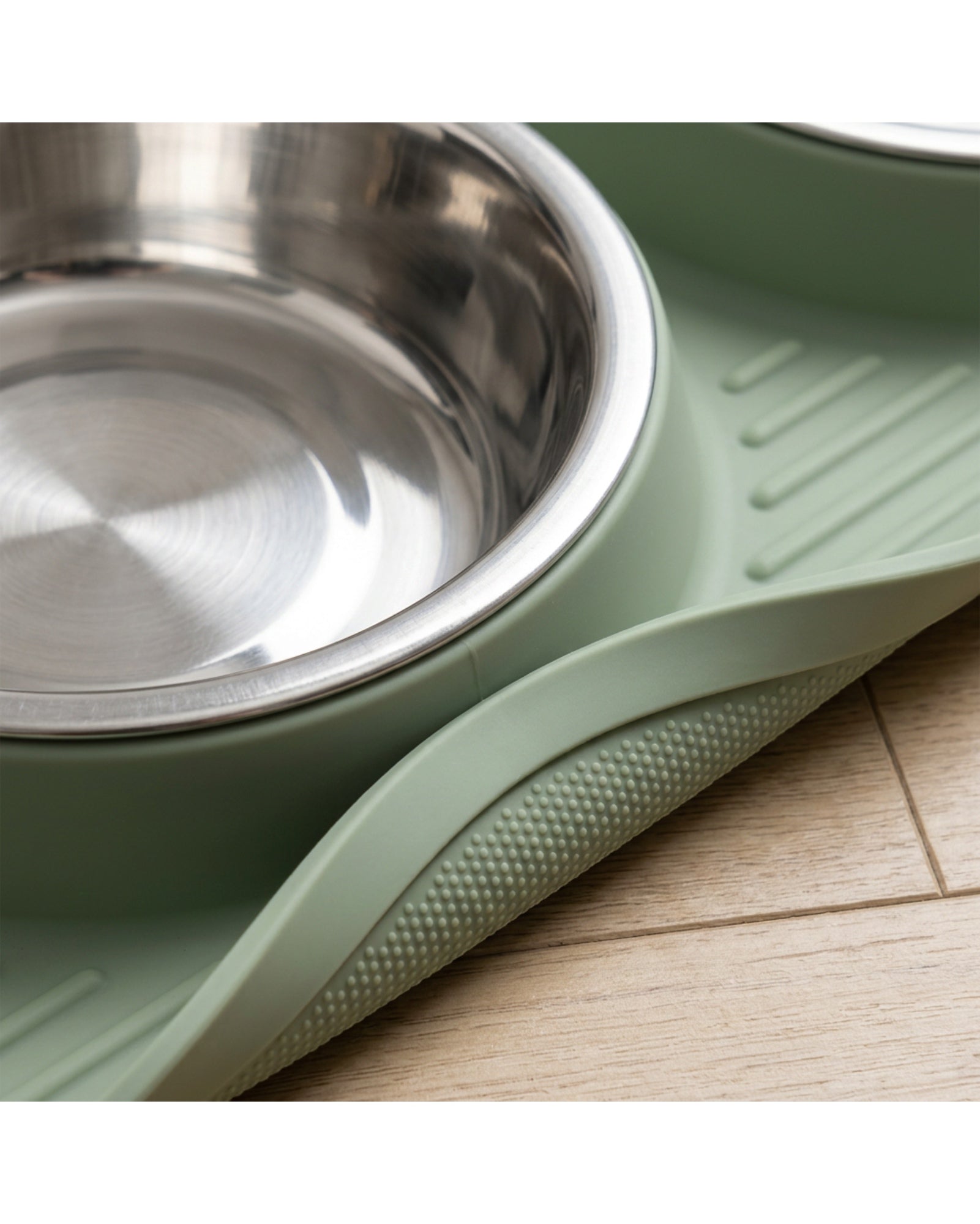 Lmnzk Stainless Steel Pet Bowl Set Sage Mat 2 Pack